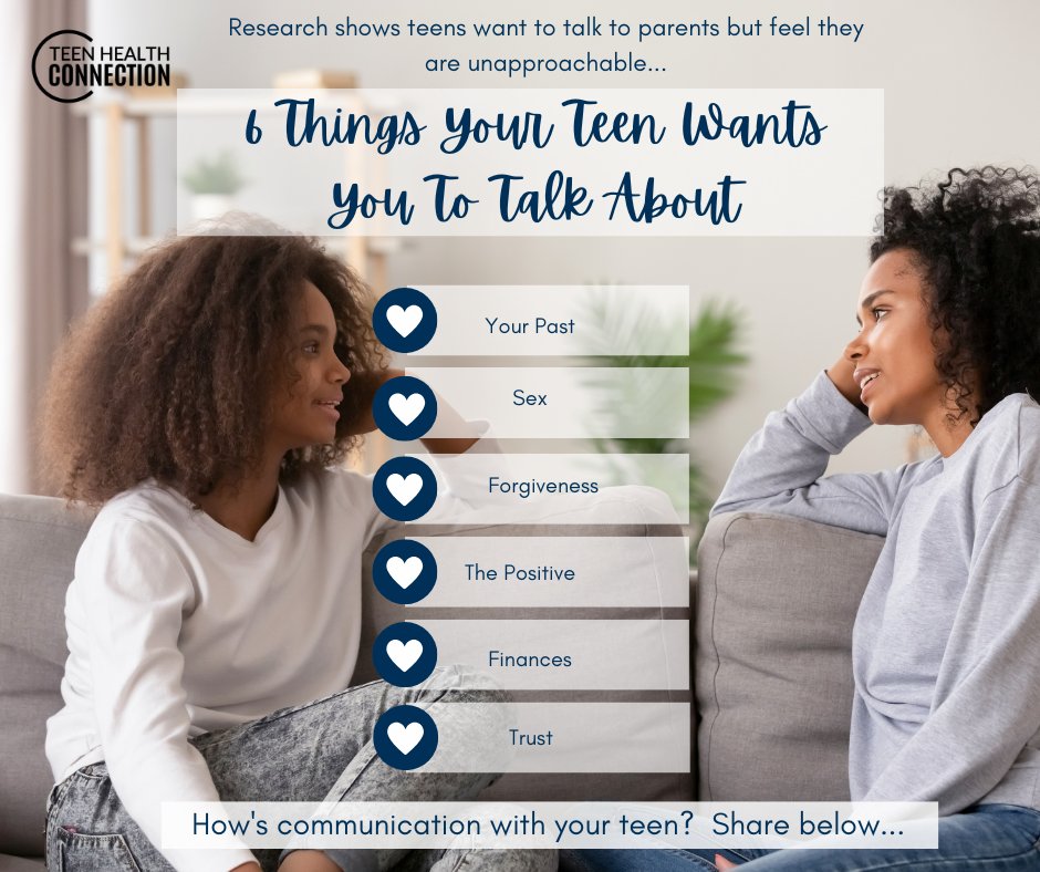 Research shows teens want to talk to parents about difficult subjects. Are you an approachable parent? #TeenHealthConnection #Parenting #parentcoaching #Parentsofteens