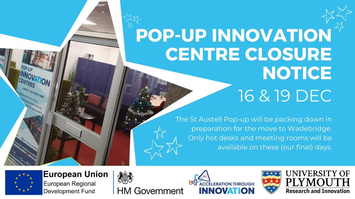 Christmas is fast approaching, and the St. Austell Pop-Up will close on the 20th Dec. Please be aware that we will operate a reduced service on the 16th and 19th Dec while we pack down in preparation for our move to Wadebridge. Thank you, and Merry Christmas, one and all!