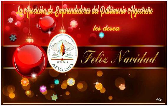 AEPA_2015's tweet photo. La Asociación de Emprendedores del Patrimonio Algecireño, AEPA2015, desea a todos sus socios y simpatizantes una Feliz Navidad y un Próspero Año 2023 y les invita a la copa que se celebrará el martes 20 de diciembre, a las 12:30 h., en la sede de calle Lola Peche, nº 3. https://t.co/wcJrQI9Awr