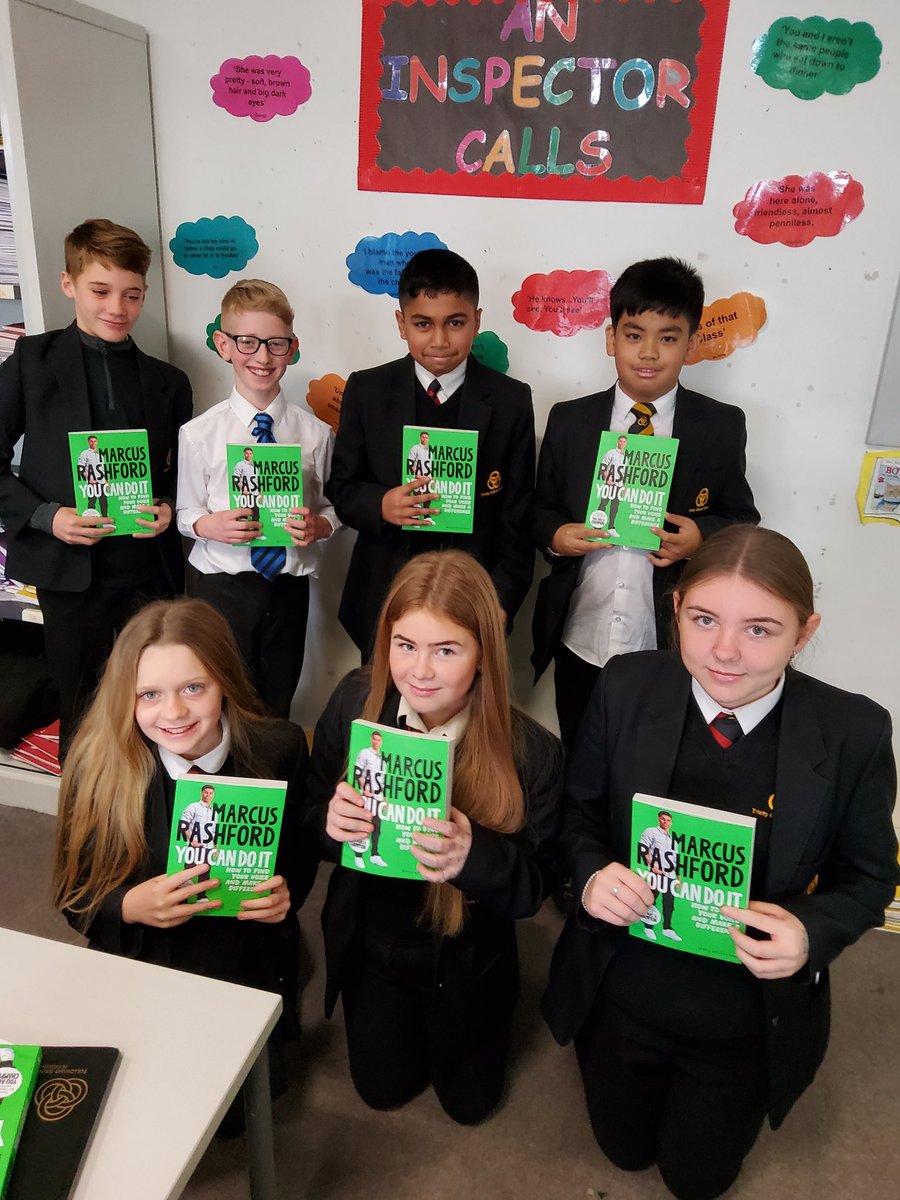 trinityccnews's tweet photo. 'Year 7 pupils at Trinity have been treated to an early Christmas present - brand new copies of the latest Marcus Rashford book. #TrinityReads' https://t.co/bbV8aMpWIt