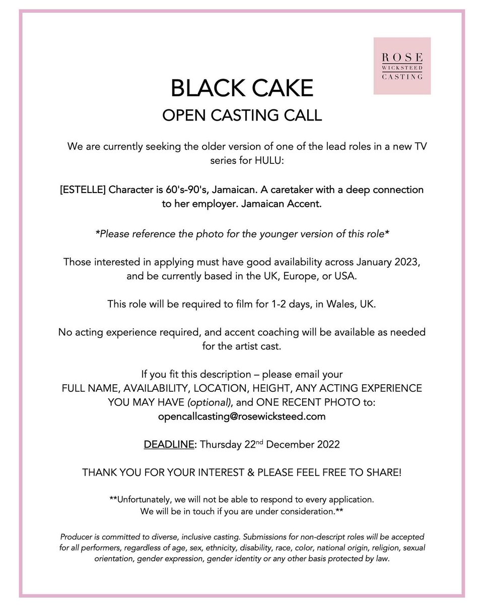 Rose Wicksteed Casting tweet media