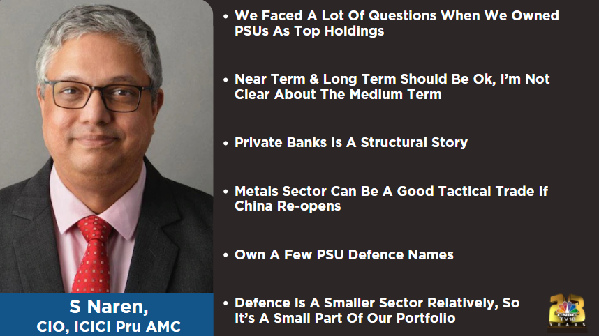 CNBCTV18Live's tweet photo. #CNBCTV18Exclusive | Can #invest immediately into consumer sectors like #telecom, #durables, #autos. #Macro investing will be very important over the next decade, says S Naren, CIO, ICICI Pru AMC https://t.co/5QEz7shdBy