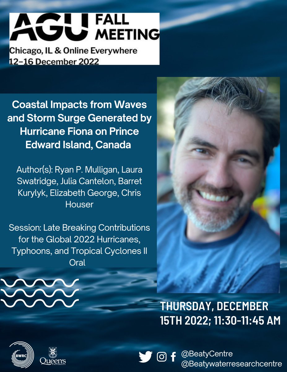 Beaty Water Research Centre (@beatycentre) on Twitter photo Day 4 at #AGU22 <a href="/Ryan_P_Mulligan/">Ryan P. Mulligan</a> will give his talk on Coastal Impacts from Waves and Storm Surge Generated by Hurricane Fiona on Prince Edward Island, Canada Day 4 at #AGU22 <a href="/Ryan_P_Mulligan/">Ryan P. Mulligan</a> will give his talk on Coastal Impacts from Waves and Storm Surge Generated by Hurricane Fiona on Prince Edward Island, Canada