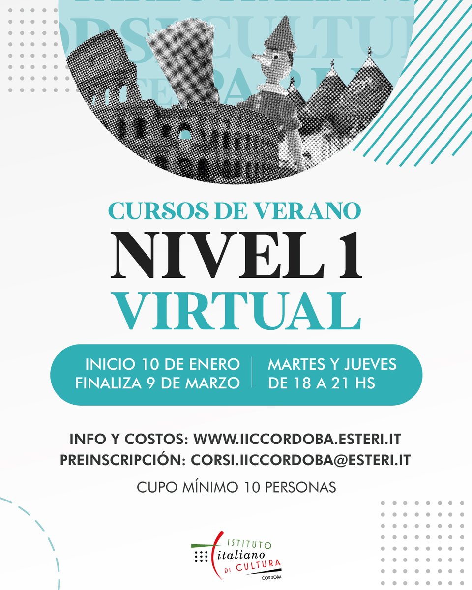 HOY! Último día para anotarse. 
Toda la info acá iiccordoba.esteri.it/iic_cordoba/it…