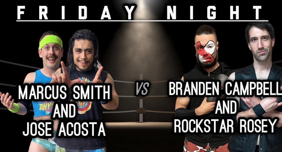 PremierPro_'s tweet photo. 💥 TOMORROW NIGHT 💥
We present another installment of Friday Night Frenzy! @RockstarRosey will team with King of the Ironman Champion "Badass" Branden Campbell against 1/2 of the Tag Champions Marcus "The Science" Smith & World Champion "El Guerrero" Jose Acosta! #PPW #PPWLive https://t.co/DxeMyBctAy