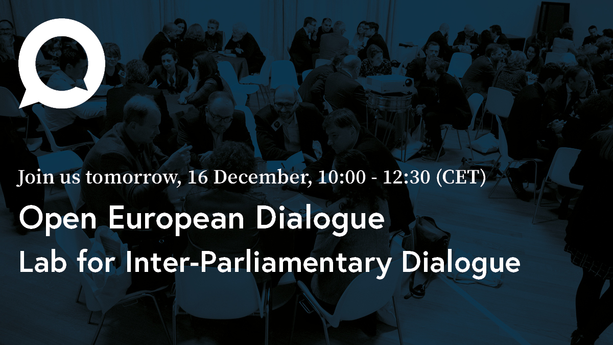 OEDialogue's tweet photo. Join us for our first Lab for Inter-Parliamentary Dialogue! This year has been chock-full of issues and policy responses. We have created an opportunity for MPs from across the #ParliamentsOfEurope to reflect on them, learn, and exchange new policy ideas for the coming months. https://t.co/8UCbUYPhUY