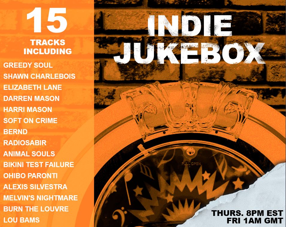 NEW #INDIE on JUKEBOX TONIGHT 8pm EST/1 am GMT ft: @Greedysoulmusic @dazzamasonmusic @harrimason @softoncrime1 @animalsoulsmus1 @Testfailure @burnthelouvre @LibertyMusicPR + many more! radiowigwam.co.uk, SmartSpeaker, TuneIn #indiepop #singersongwriter