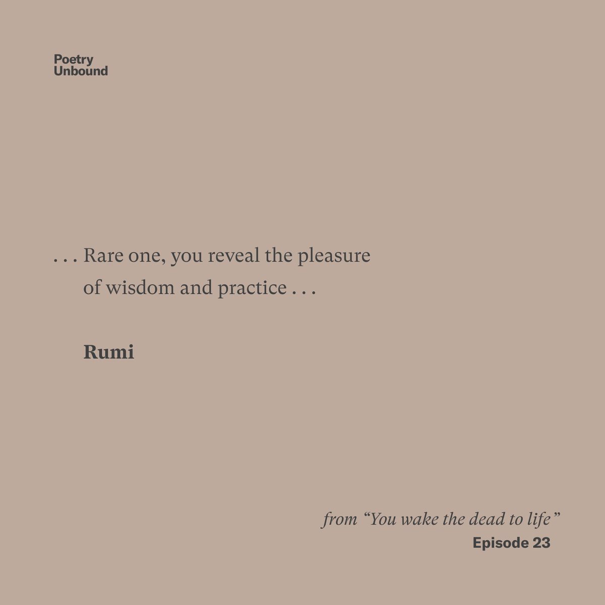 The On Being Project (@onbeing) on Twitter photo Who brings you to praise?
Rumi’s poem of praise is to his great friend Shams, and through that friendship, to God.
Discover Haleh Liza Gafori’s exquisite translation of the Muslim mystic & poet in this episode of Poetry Unbound.
🙏 <a href="/nybooks/">The New York Review of Books</a>
bit.ly/3FQXFSb Who brings you to praise?
Rumi’s poem of praise is to his great friend Shams, and through that friendship, to God.
Discover Haleh Liza Gafori’s exquisite translation of the Muslim mystic & poet in this episode of Poetry Unbound.
🙏 <a href="/nybooks/">The New York Review of Books</a>
bit.ly/3FQXFSb