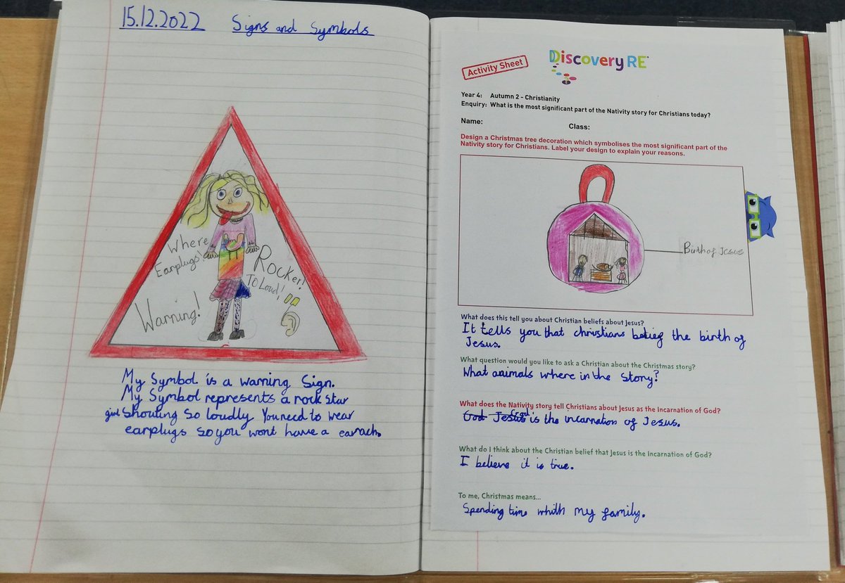 In RE, we discussed symbols and what they represent to different people. We designed our own symbols.  We discussed what symbols there are in the Christmas story and what they mean to Christians today.
<a href="/WroxhamSchool/">The Wroxham School</a> #WroxhamRE