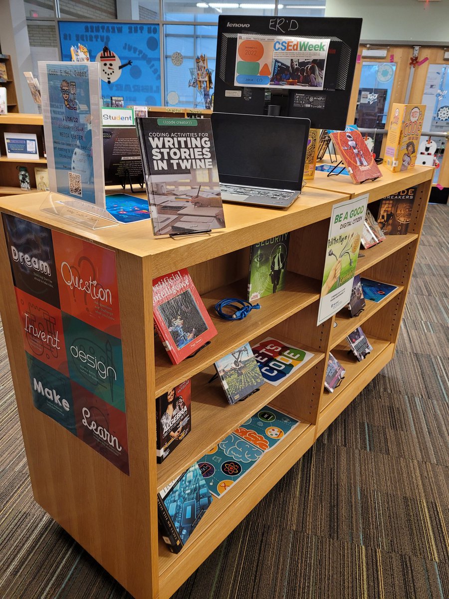 Getting ready for the Code and Go Event tomorrow and celebrating Computer Science in Ed Week. Come check out a book on VR, Robotics, Coding, AI, Careers in Comp Sci, and more! <a href="/RolesvilleRams/">Rolesville HS</a>