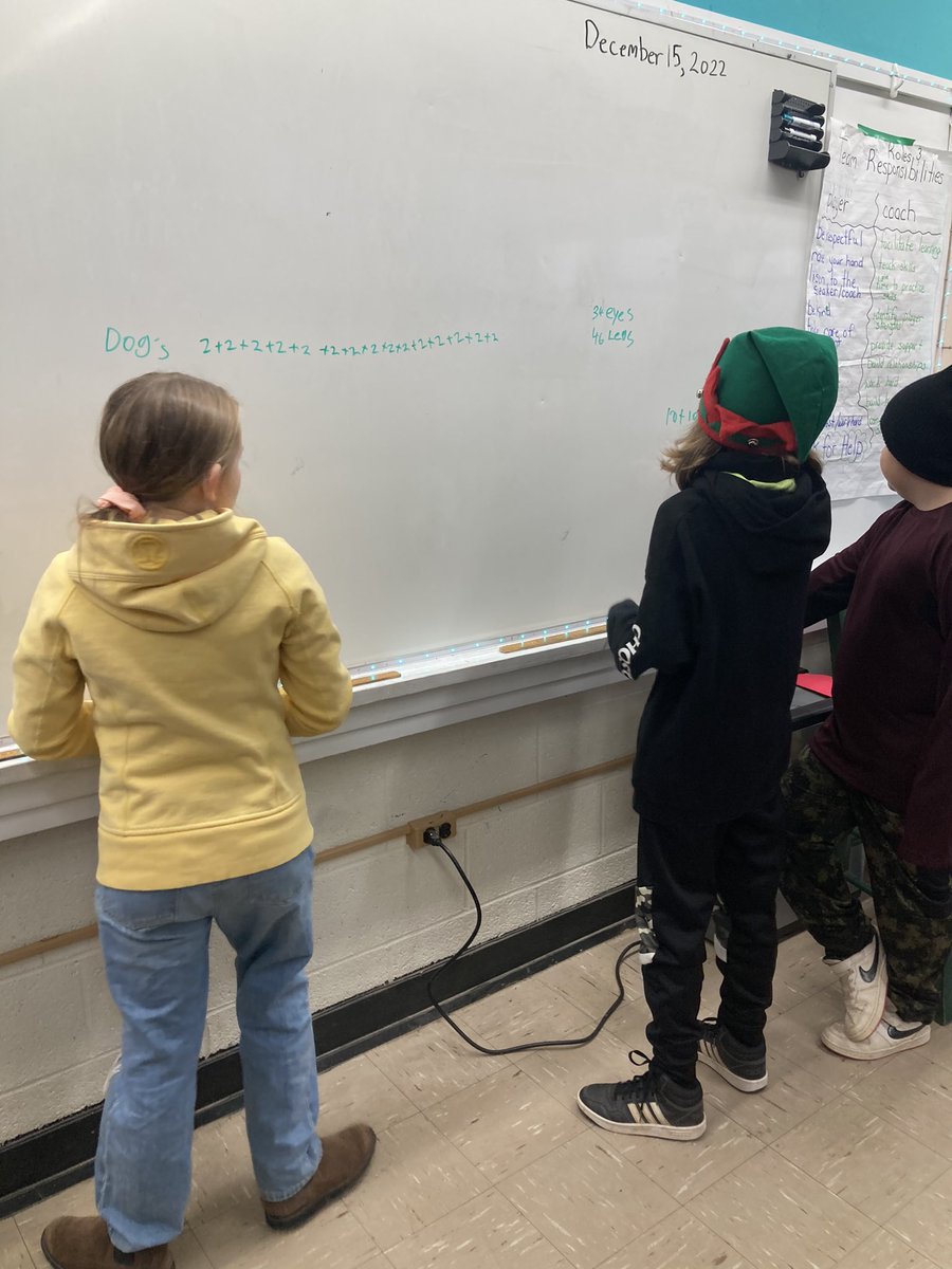 Thinking classrooms in action at @Crichton_Park #hrcemath <a href="/BrandyNagy/">Brandy Nagy HRCE Math</a> How many dogs and ducks? 🐶 🦆