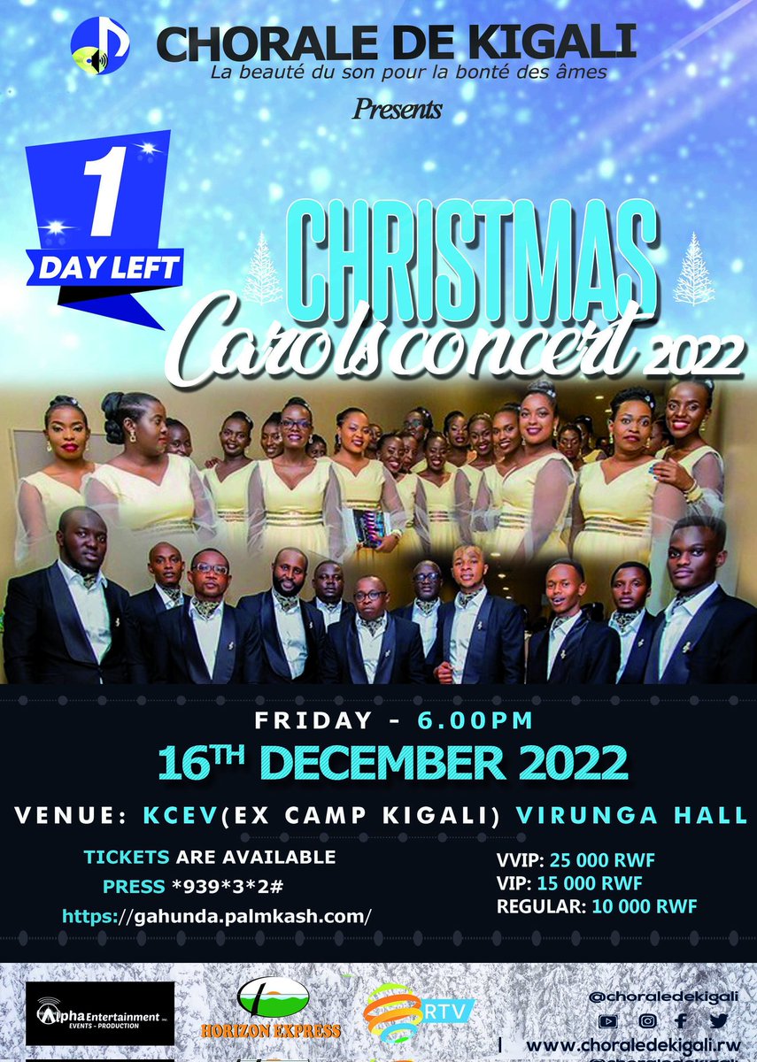 ChoraledeKigali's tweet photo. Harabura umunsi 1 gusa!
#CCConcert2022 https://t.co/smJ5hxqEuJ