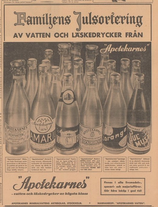 "Familjens julsortering" #gammalreklam från 1938.