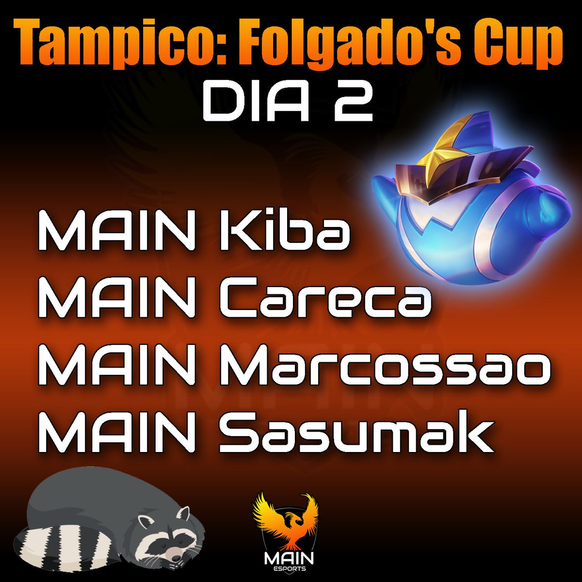esports_main's tweet photo. Sem perder o horário dessa vez!
Hoje às 19h00 teremos as oitavas da FOLGADO'S CUP
Nossos guerreiros seguem lutando para chegar na final!
Boa sorte e #GOMAIN https://t.co/SBto5w3k6N