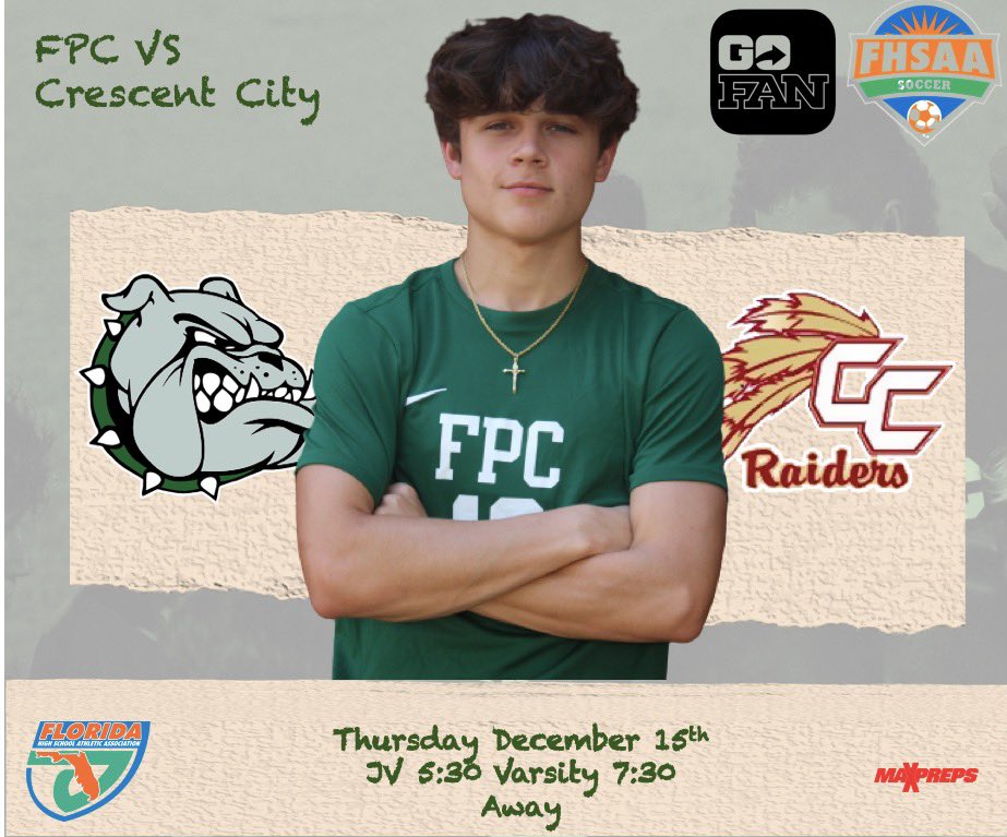 On the road again !! 

🆚 Crescent City  
🕢 JV 5:30 Varsity 7:30
📍Crescent City HS  
🎟️ Tickets at Gate 

After a couple days off boys are finally back in action as they take on the Crescent City Raiders 

#GoBulldogs | #BulldogPride