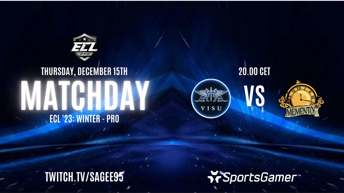 Hockey night! 🥅🏒

This week last opponent in #ECL23Winter is Memento! Come to cheer us! 👊🔥

⏰ 20.00 CET / 21.00 🇫🇮
📺 twitch.tv/Sagee95

<a href="/SportsGamerGG/">SportsGamer</a> #NHL23 #EASHL #6v6 #esportsfi