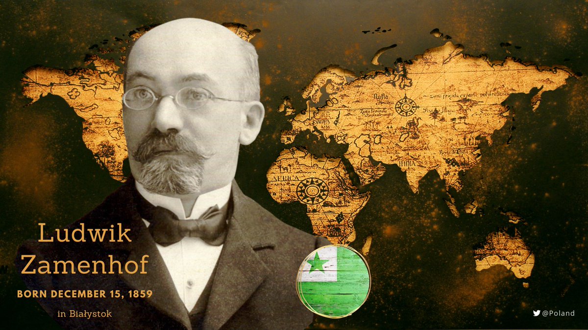 PLinCanada's tweet photo. A language that connects all people, making them sisters and brothers. 🌍

This idealistic vision was created by 🇵🇱 Ludwik Zamenhof, who was born #OTD in 1859.

He is best known as the creator of #Esperanto, the most widely used artificial language that we also celebrate today!🥳 https://t.co/R1OyF4bj69