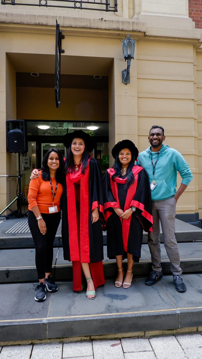 piyumi_RMIT's tweet photo. Guess I can call myself a "doctor" now 👩‍🎓👩‍🔬
Couldn't have done this without the best supervisors @VBansalRMIT and @DrRajeshRMIT 
#graduation2022 #rmitgrad22
#phdlife
Came out with a PhD and friends for life! 
#4muskiteers
@dancing_toxico @Oshadie_RMIT @MahasivamS https://t.co/r6ZM52qqvW