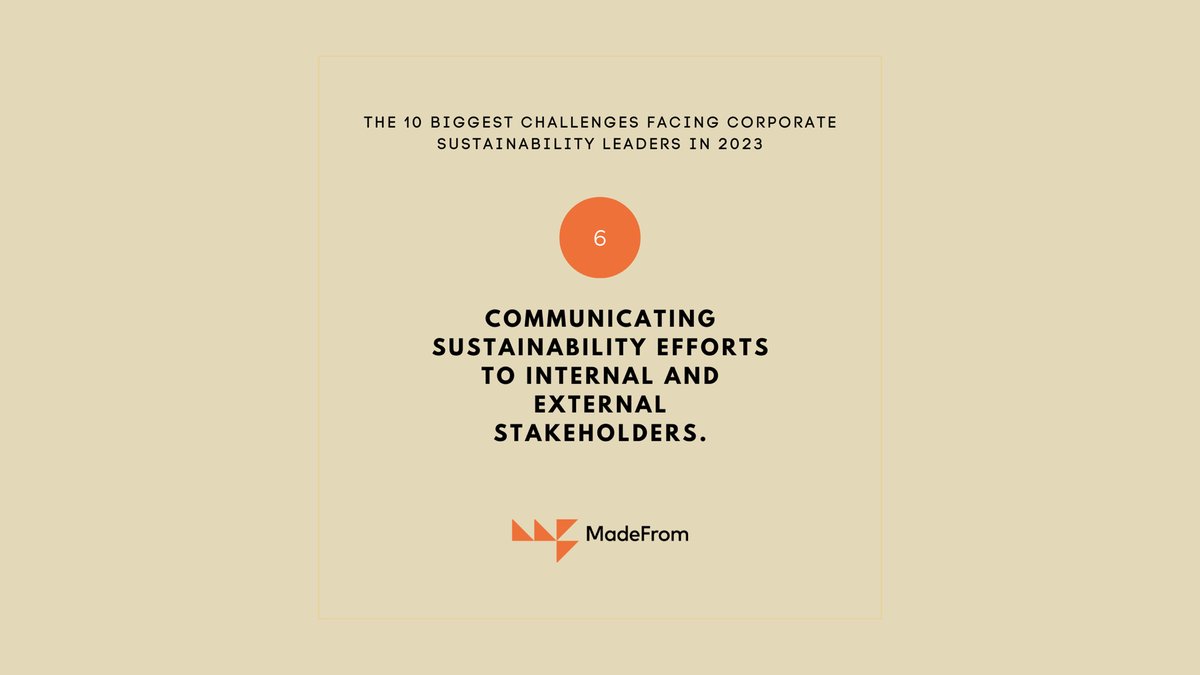 DomPotter's tweet image. As sustainability leaders, it's essential to know how to effectively communicate the importance of sustainability efforts to both internal and external stakeholders. Here's how: