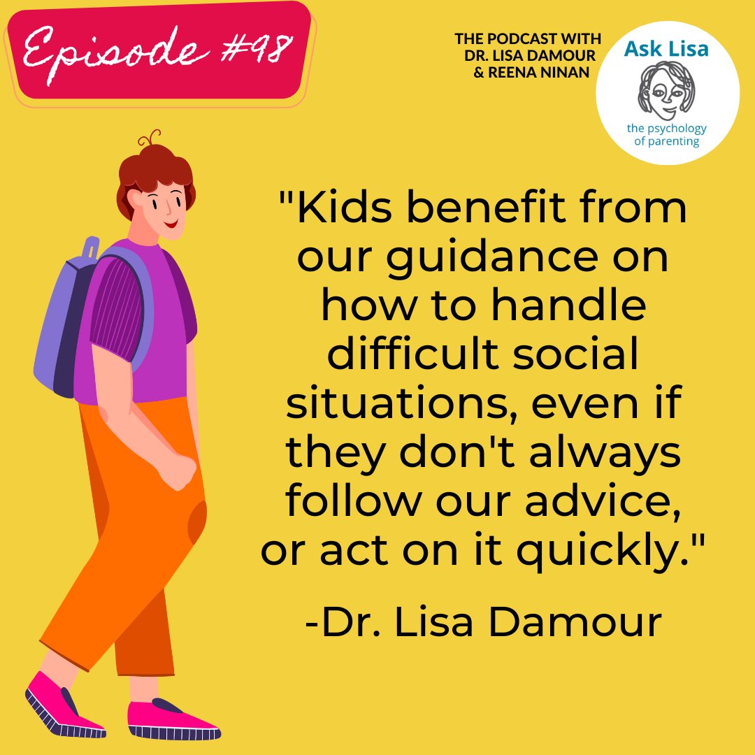 Dr. <a href="/LDamour/">Lisa Damour, PhD</a> and <a href="/ReenaNinan/">Reena Ninan</a> often discuss how to give advice - because the 'how' is just as important as the actual advice.

<a href="/AskLisaPodcast/">asklisapodcast</a> Ep. 98: My friends’ kids are excluding my kid. What should I do?