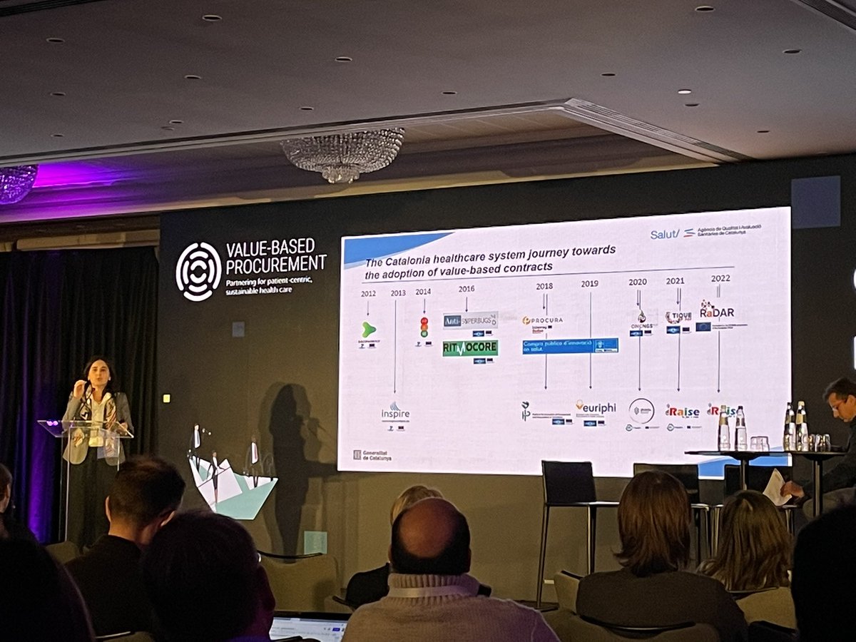 EUREGHA's tweet photo. #VBPConference diving further into regional experiences: Catalonia @AQuAScat presenting its experiences with adoption of #ValueBased contracts and transforming #health and care systems #Regions4Health #VBHC https://t.co/3V6k7crJ1i