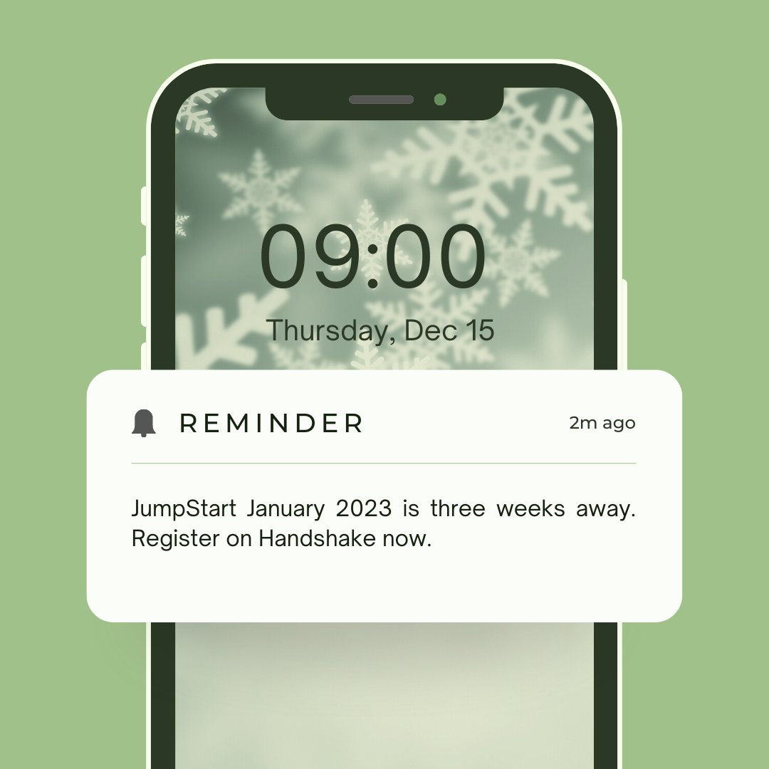 gusfs_careers's tweet photo. ☃️ We wish you good luck with your finals and stay warm on this snowy day.
❄️ Reminder: You can now register for JumpStart January 2023 on Handshake!
#georgetown #georgetownsfs #georgetownuniversity #student #career #JJ https://t.co/50NKW673MH