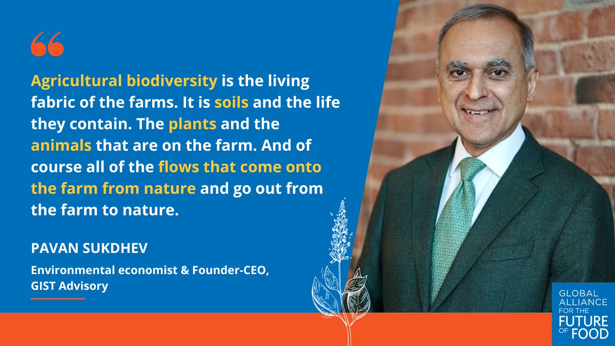 Global Alliance for the Future of Food (@futureoffoodorg) on Twitter photo We can’t talk about #biodiversity without considering agricultural biodiversity 🌽🥔🌱🐄👩🌾
Here's how <a href="/PavanSukhdev/">Pavan Sukhdev</a> of <a href="/GistImpact/">GIST Impact</a> and <a href="/TEEB4ME/">The Economics of Ecosystems and Biodiversity</a> describes it.
Read more: ow.ly/fbzL50M377M We can’t talk about #biodiversity without considering agricultural biodiversity 🌽🥔🌱🐄👩🌾
Here's how <a href="/PavanSukhdev/">Pavan Sukhdev</a> of <a href="/GistImpact/">GIST Impact</a> and <a href="/TEEB4ME/">The Economics of Ecosystems and Biodiversity</a> describes it.
Read more: ow.ly/fbzL50M377M