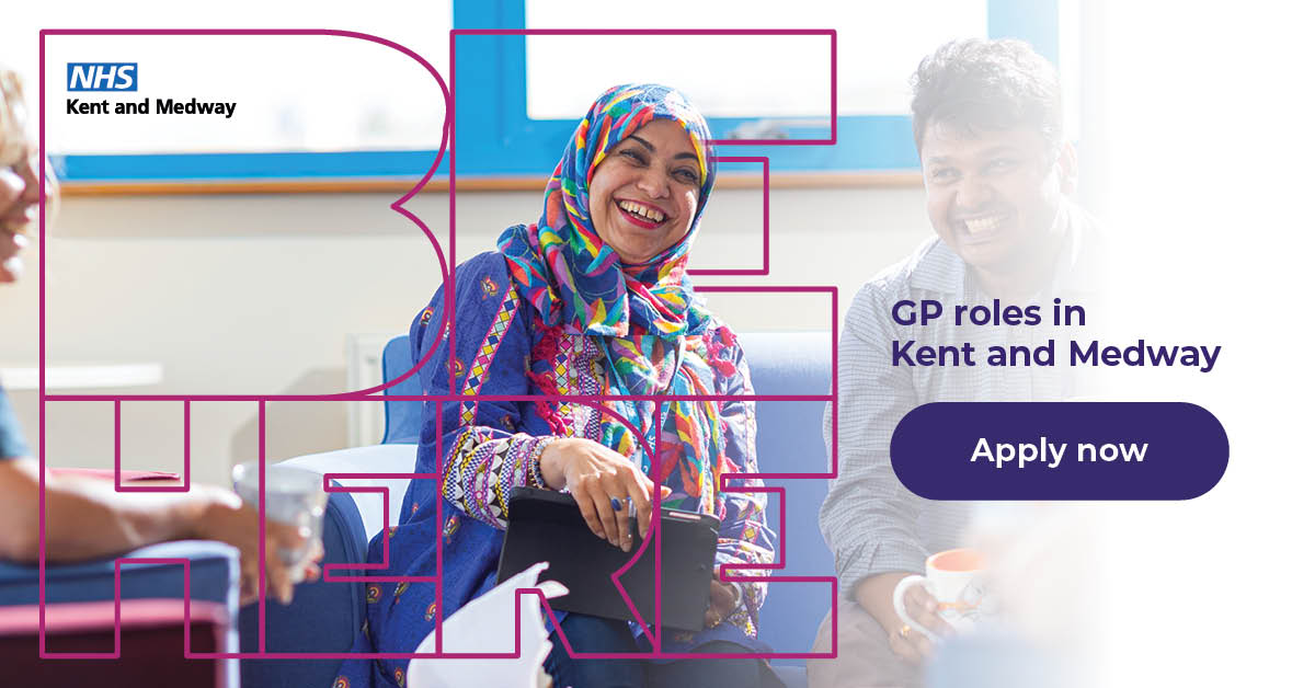 We are looking for 20 GPs to join us here in Kent and Medway.

We have so much to offer, with just over 350 miles of coastline, historic cities, picture-perfect villages and, importantly, the support you need to make a real difference.

👉 ow.ly/uhku50M44Sv

#BeHere
