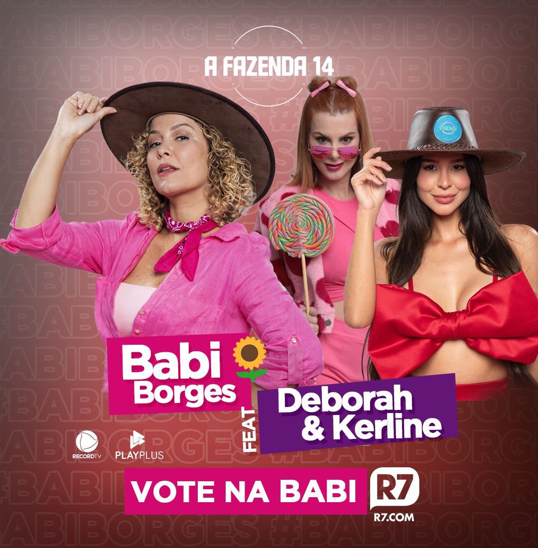 🌻 MUTIRÃO FEAT. <a href="/OficialDeborahA/">Deborah Albuquerque 🦚🐦‍🔥</a> @kerline🌻

🚨 A cada 50 votos mande um emoji.

⏰ ENCERRA ÀS 12:00h!

☑️O voto é para GANHAR, então votem na BABI!

🎯 META 2500 comentários. 

💻: afazenda.r7.com/a-fazenda