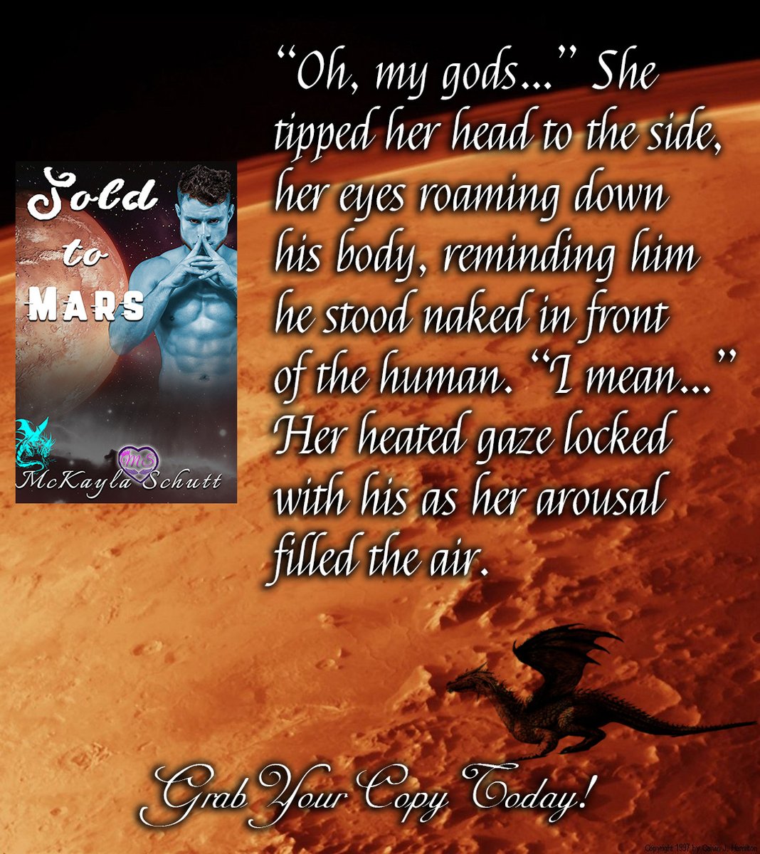 💲*༻🪐༺*🐲*
*I just got here. I shouldn’t have to be paraded around like a damn prized pony.* Avril’s first visit with the Lord Alpha dragon wasn’t a great one. See what happens in Sold to Mars.
mckaylaschutt.com/sold-to-mars-2/
#Dragons #AlienShifters #PNR #Shifters #ShifterRomance