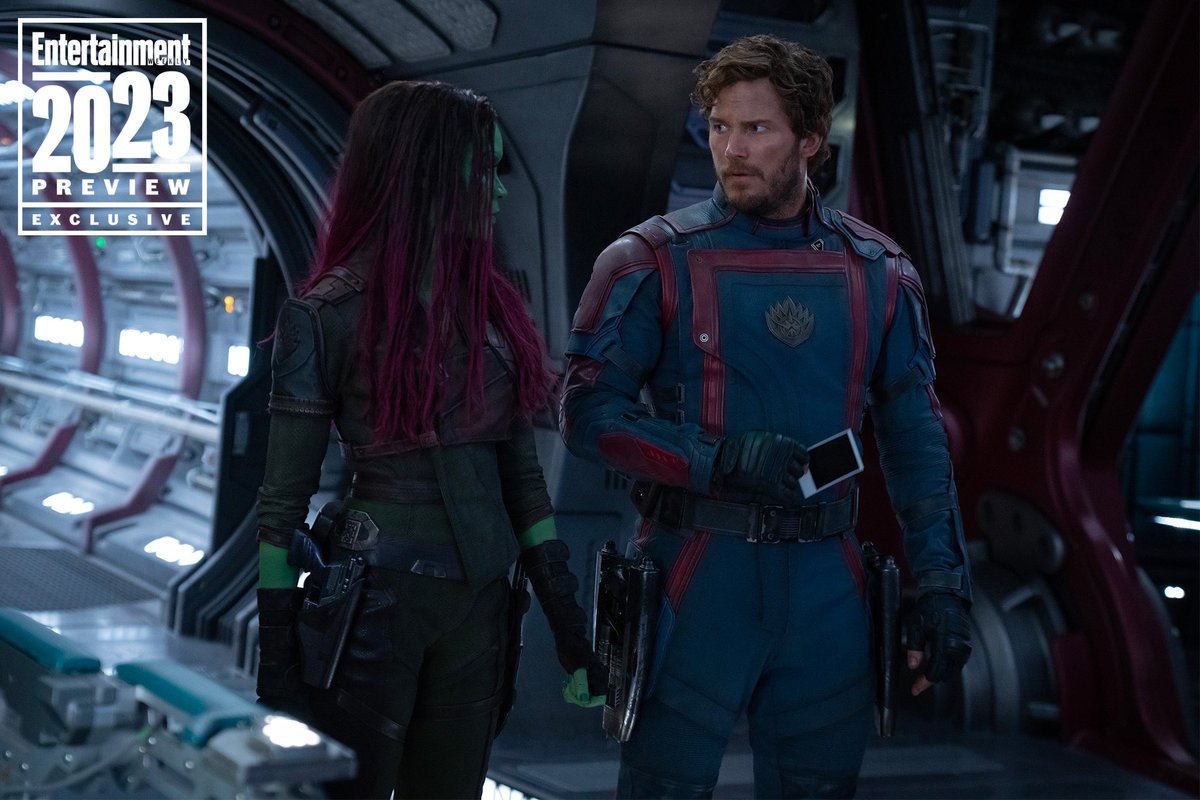 A new look at Star-Lord and Gamora in ‘GUARDIANS OF THE GALAXY VOL 3’.