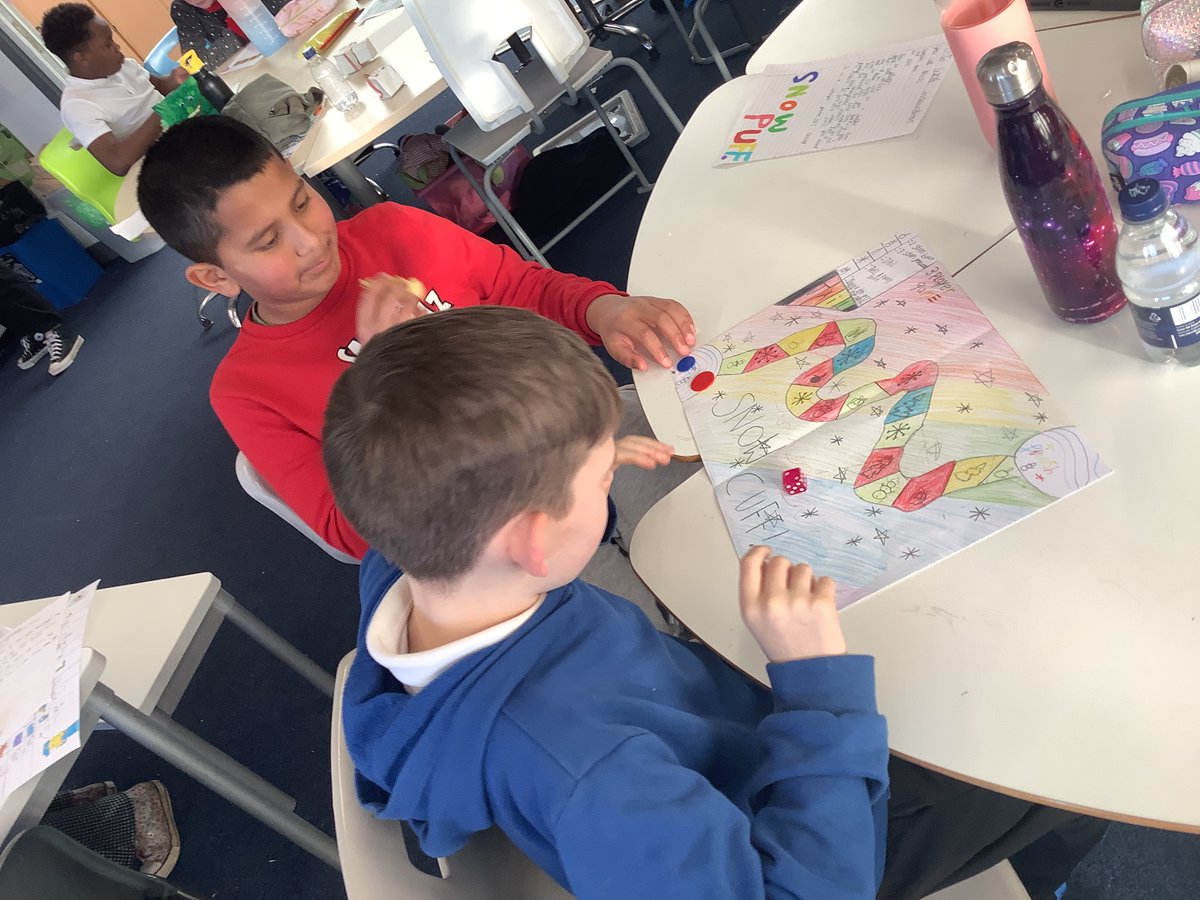 Having a great afternoon playing our themed game boards that we made and wrote instructions for 🎲