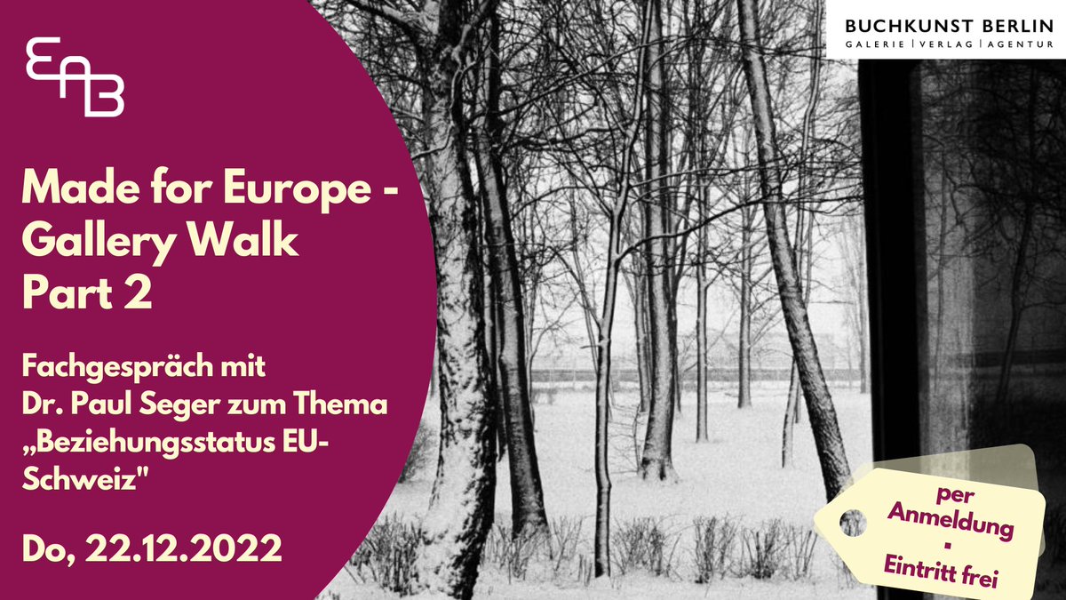 Jetzt Tickets sichern und bei der #exklusiven #EAB-Veranstaltung „Made in Europe - Gallery Walk Part 2' mit dabei sein! Die Ticketanzahl ist auf 20 Personen begrenzt. Schnellsein lohnt sich! ✔️eab-berlin.eu/de/veranstaltu… #gallerywalk #gallery #kunst #kultur #politik @BuchkunstBerlin