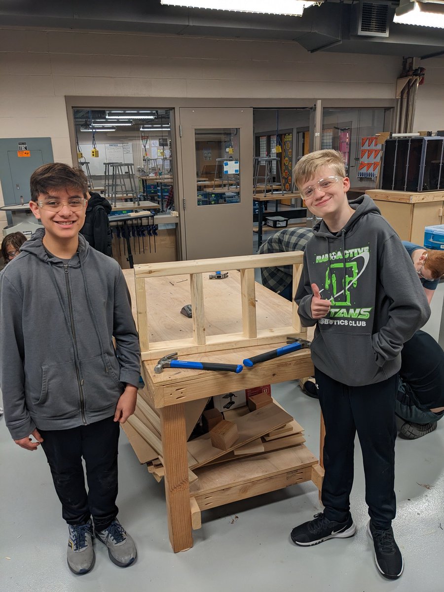 PapioMiddleSTEM's tweet photo. STEM Club members finished off their small scale stud wall framing this morning. We are practicing our construction skills for the upcoming dog house build project. Some of these kids are ready for a framing job right now. Great work guys! #STEM #stemeducation #construction https://t.co/8nP4IXEM3m