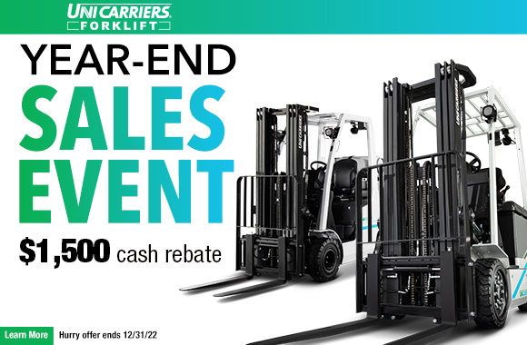 UniCarriers's tweet photo. Time is running out for our Year-End Sales Event! Purchases of eligible models receive a $1500 Factory Rebate. Hurry, this offer ends December 31. Learn more at https://t.co/1Z3sISAT9h #rebate #yearendsalesevent #endsDecember31 #unicarriersforklifts #forklifts #materialhandling https://t.co/qLKb9eRb17