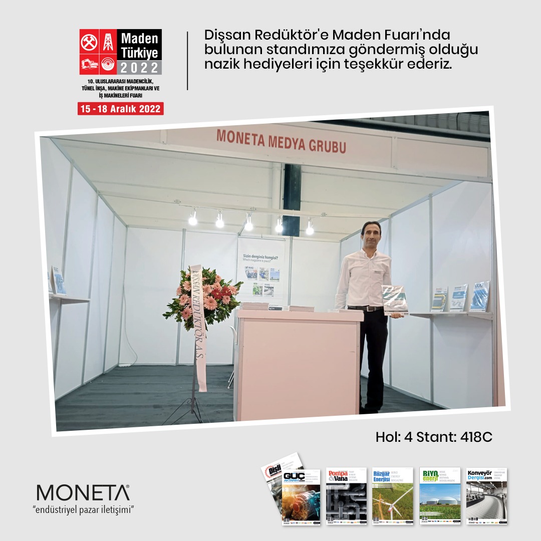 DİŞSAN Redüktör'e Maden Türkiye Fuarı'nda bulunan standımıza göndermiş oldukları nazik hediyeleri için teşekkür ederiz.

#madentürkiyefuarı #maden #dişsan #redüktör #güçaktarım