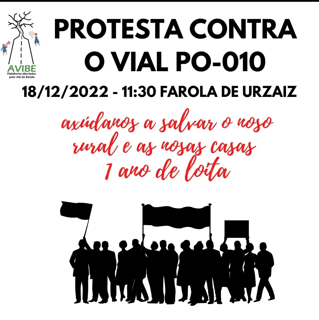 A veciñanza de <a href="/AVIBE_VialBeade/">AfectadosVialBeadeVigo</a> leva un ano loitando de maneira incansable contra o Vial PO-010 que tronzaría esta parroquia do rural vigués.

📢Este domingo concentración na Farola de Urzáiz de Vigo para seguir defendendo o patrimonio natural e cultural de Beade #NonAoVial