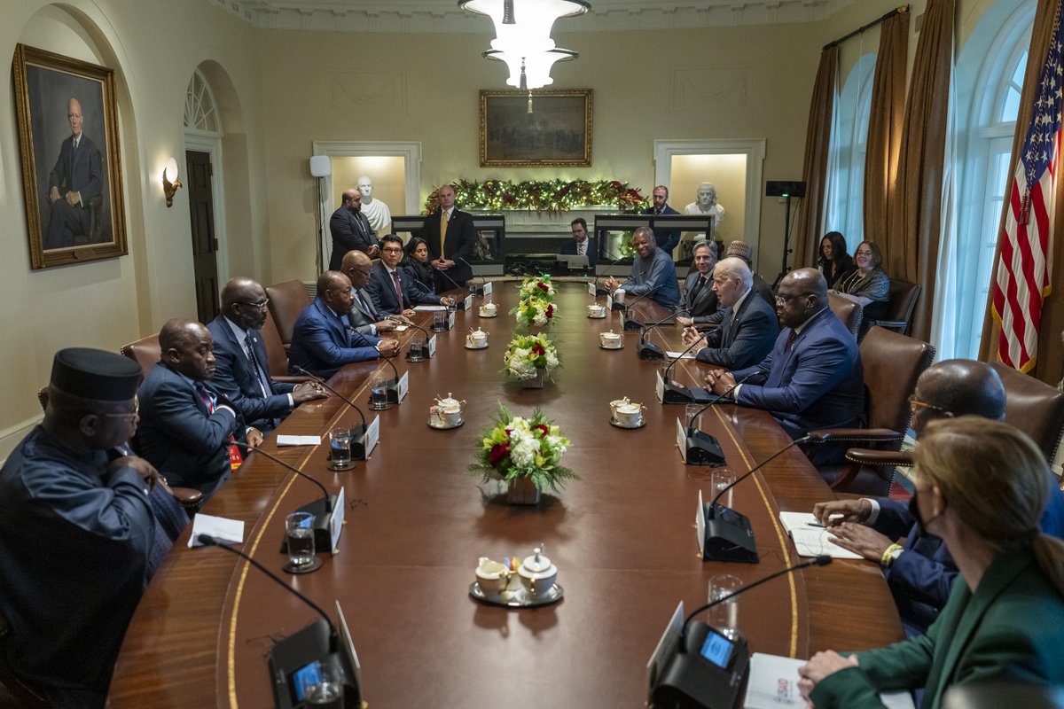 POTUS46Archive's tweet image. I met yesterday with Presidents of the DRC, Gabon, Liberia, Madagascar, Nigeria, and Sierra Leone to discuss their countries’ upcoming polls in 2023 and challenges and opportunities facing democracies.