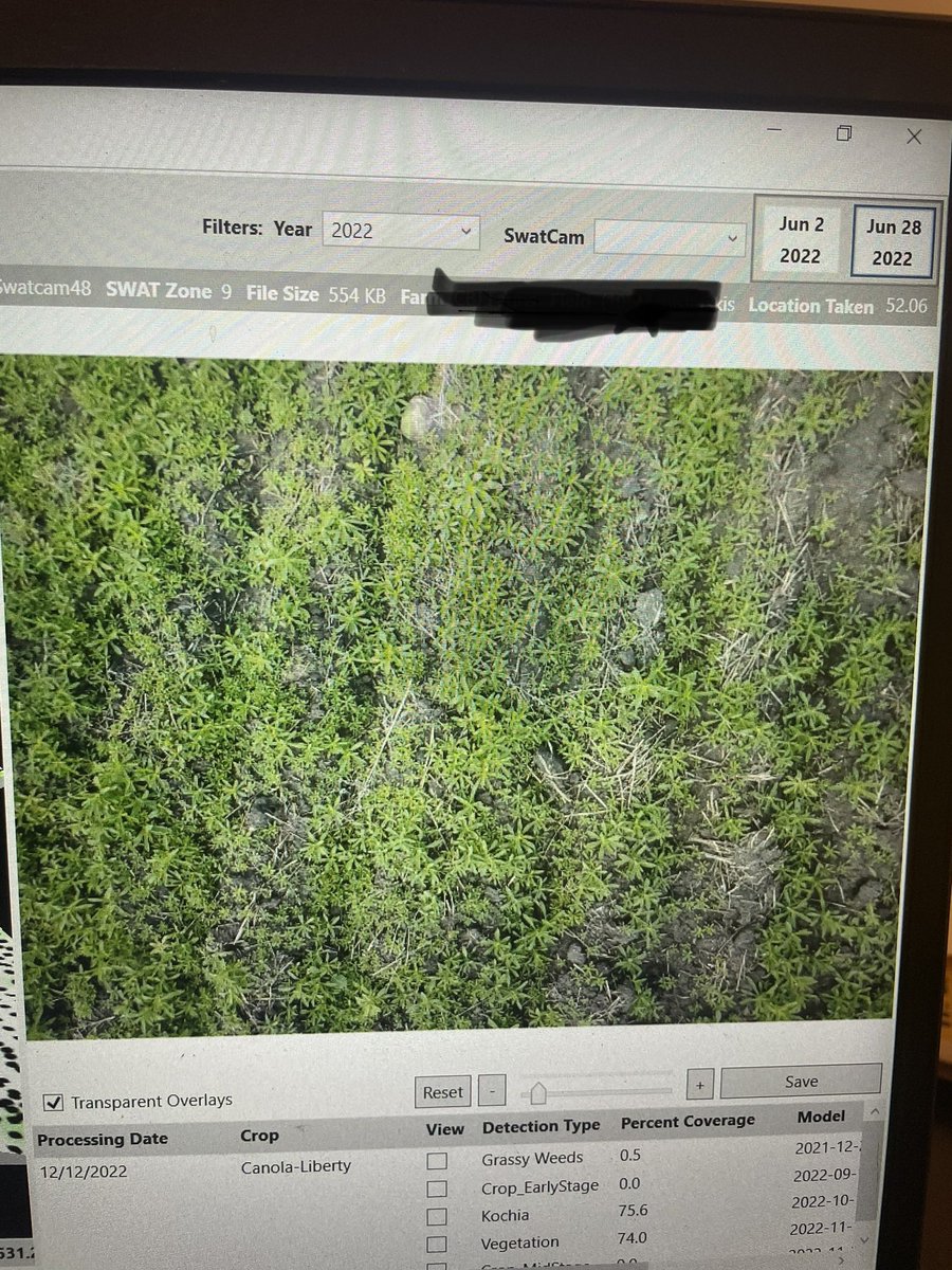 BrandonAgronomy's tweet photo. Looking at some #swatcam data today. Built a kochia map for this field, areas on map that are green are showing high populations of kochia. Field will be wheat in 2023, opportunity to make a Rx for pre seed Authority https://t.co/mBDLyZ94HB