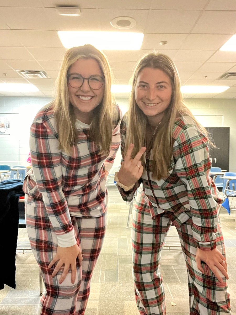 RebeccaPolasek's tweet photo. We didn't "sleep" on PJ day @GVStuGov 

Missed getting @MrsLangGV in here too. Unintentional twinning! https://t.co/9b782qTPLG