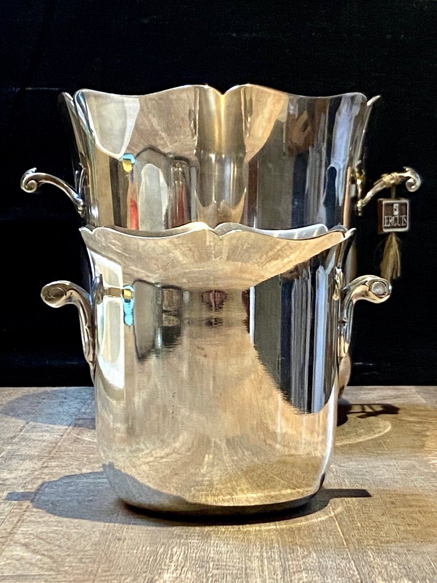 Excited to share this item from my #etsy shop: Ercuis Paris Champagne Cooler and Ice Cube Bucket Set. Wonderful Vintage Design finished in Silver Plating. etsy.me/3W2TV6G #ercuis #frenchvintage #rarebarware #vintagebar #rarebarware