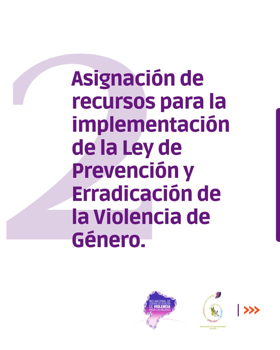 Segundo 2⃣
<a href="/LassoGuillermo/">Guillermo Lasso</a> <a href="/DDHH_Ec/">Viceministerio de la Mujer y Derechos Humanos</a> <a href="/Paoflouj/">Paola Flores</a> 

🔥💜 Exigimos #PresupuestoJusto y eficiente para la Ley. ¿Dónde están los recursos prometidos? ¿Dónde están los presupuesto para sostener los servicios?

Exigimos VIDAS DIGNAS para todas y ¡queremos respuestas hoy!

Sigue 🧵