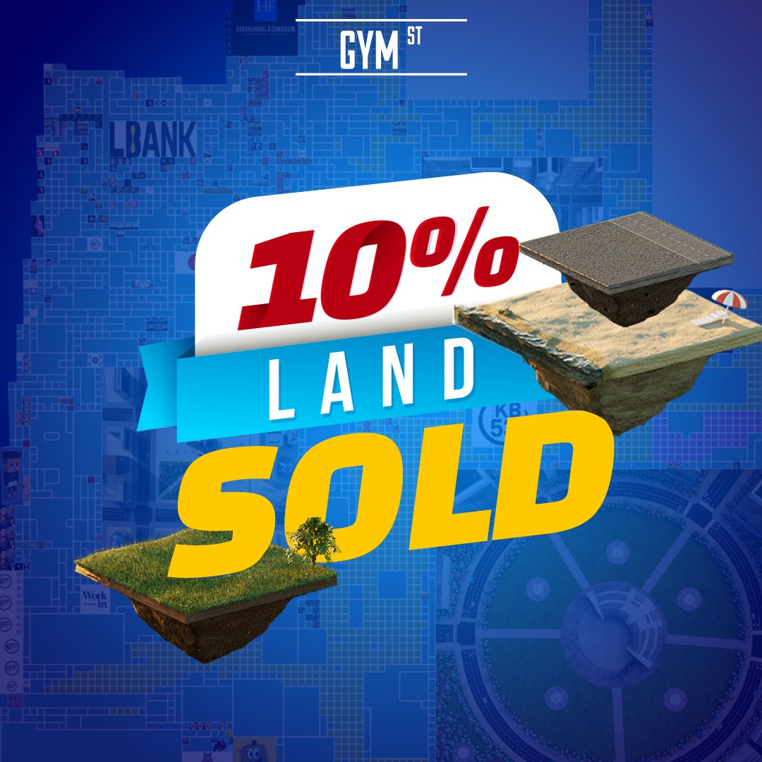 10% of the available Land Parcels in GYM STREET sold 🥳

🙌 Congratulations to all of you who took the chance to secure yourself your virtual land in the first financial district in the Metaverse at the best possible price!

#GYMNET #NFTs #cryptocurrency #GymStreet #gift #Contest