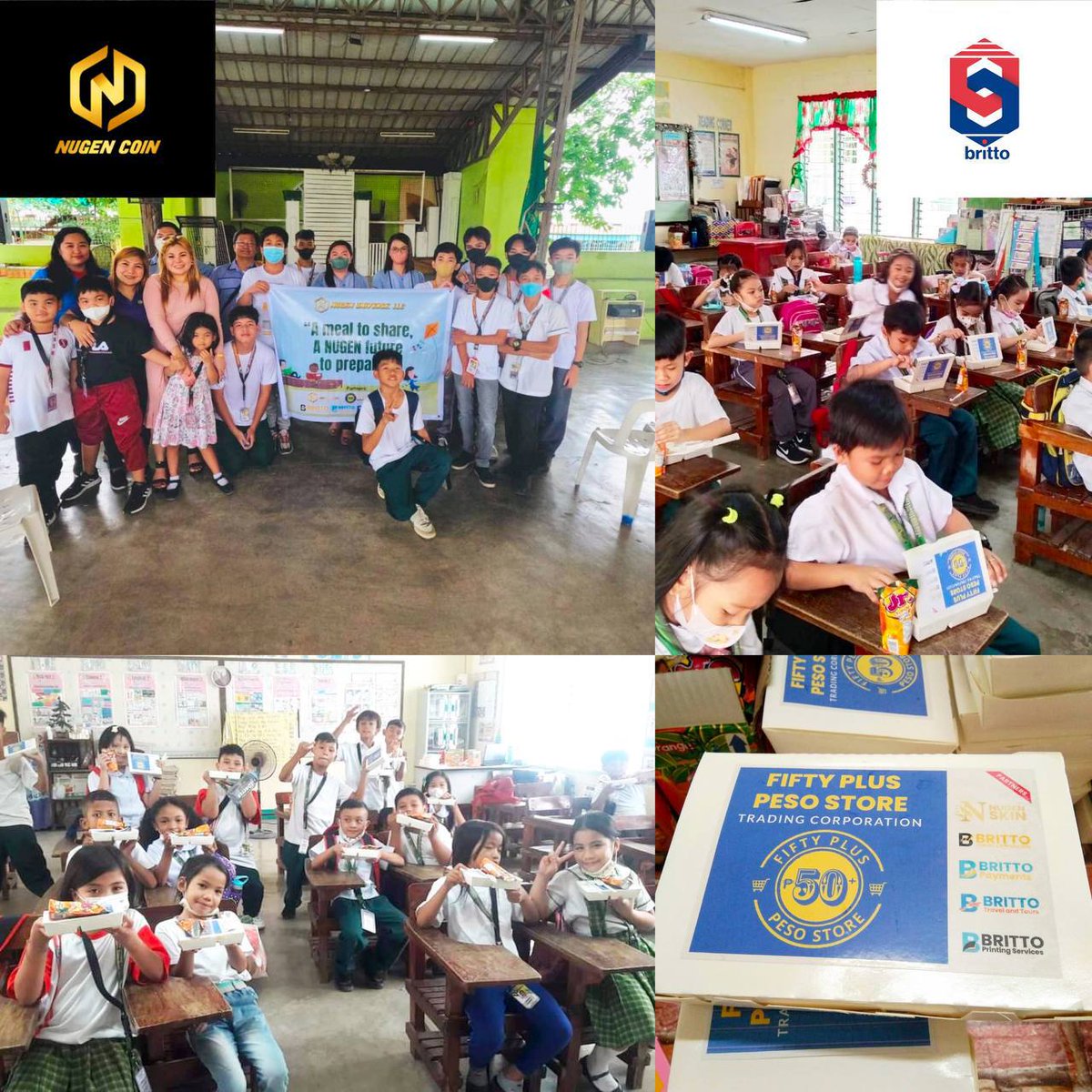 NUGEN and our partners at Britto support ideas of Philanthropy 🔥 

#NUGEN &amp; Britto are feeding 3,200 students and teachers today - Dec 15 &amp; 16 in the #Philippines!
 
Let’s work on the global goals all together! 🌎 
  
nugencoin.com

 #globalgoals #sustainability