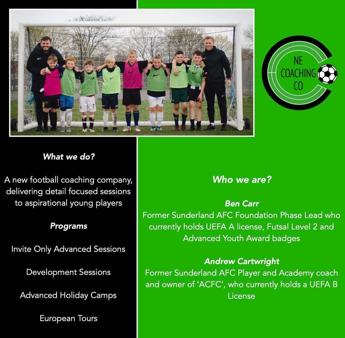 necoachingco's tweet image. A little bit about us and what we do ⚽️

#footballcoachingnortheast 
#advancedcoaching
#academyfootball