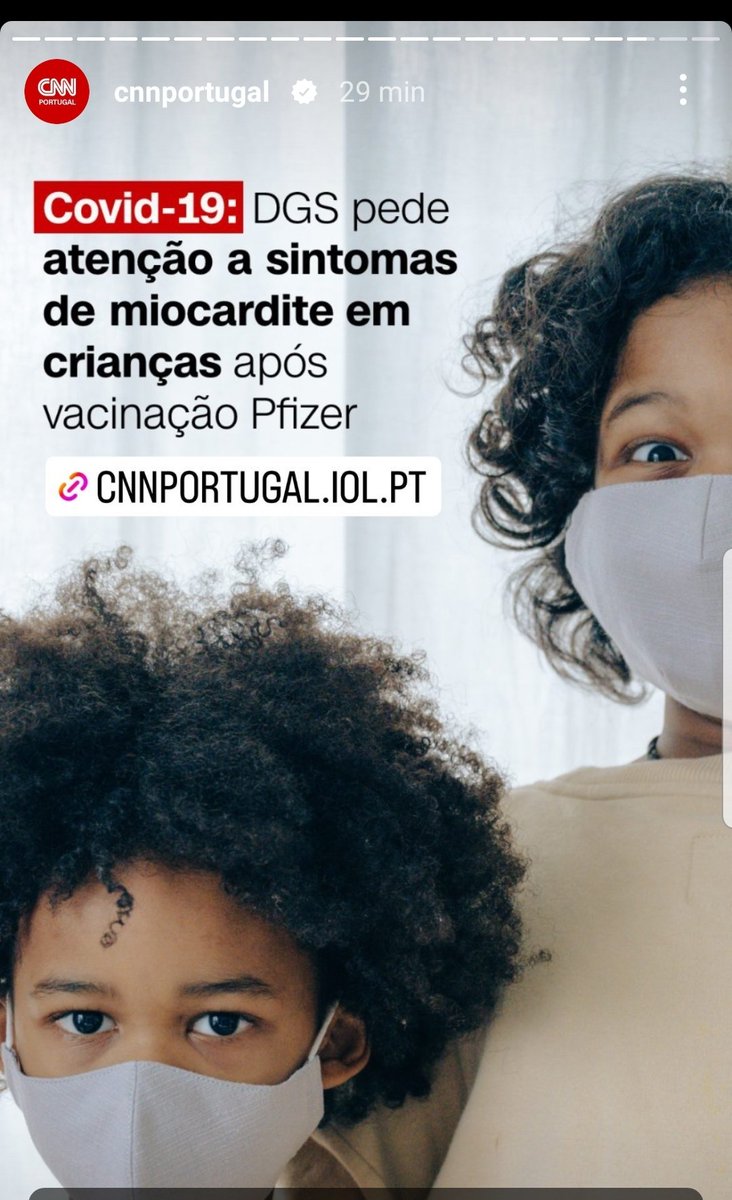 valeriocvaz's tweet photo. @LayahHeilpern Portuguese news warning myocarditis symptoms in childrens today 🤦‍♂️ https://t.co/IIqn8DYrMm