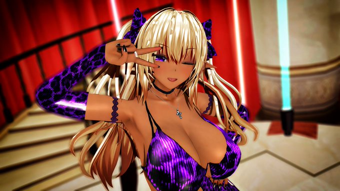 すけべこれくしょん～振り返り編～ Day1

～解説～
うちのW黒ギャルエルフちゃんの片方「乃愛」ちゃんです。

エルフの中では3番目の登場で
髪型や瞳パターンの変更により、初期とかなり変わってる子です。
実は加工の際に行う、影の手直しが一番大変です。

コンドームコーデがお気に入り 