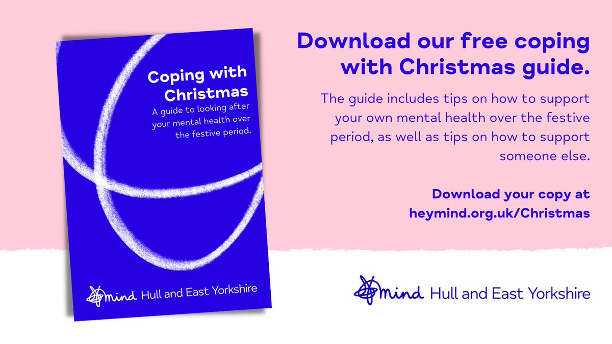 MindHEY's tweet photo. Christmas is just around the corner and for many, it's a time of year that can be difficult.
With this in mind, we have created a free ‘Coping with Christmas’ guide which offers practical tips on how to look after yourself and others.
Read more https://t.co/gBKEkwuUlR https://t.co/0RkesOwmUb