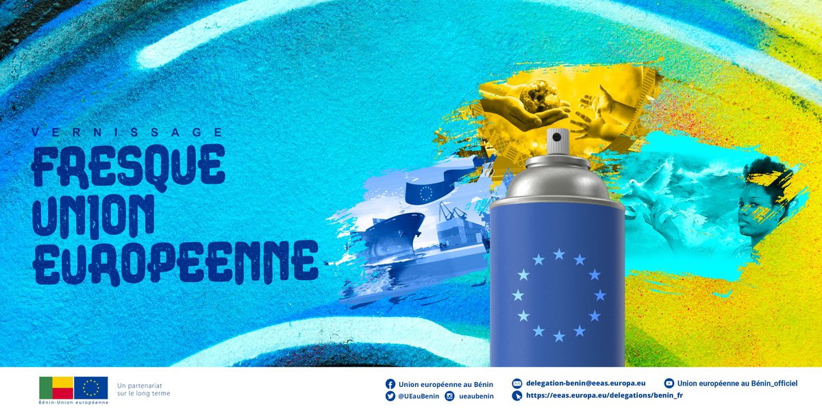 Le #partenariat entre l’🇪🇺 et le #Bénin célébré ce jour à travers l’#art de la #peinture murale. <a href="/UEauBenin/">UE au Bénin</a> inaugure tout à l'heure une #fresque réalisée par les artistes de l’association <a href="/EffetGraff/">Festival EFFET GRAFF</a>. 
#GlobalGateway 
#ActionClimatique
#Paix 
#Femmes 
#Culture