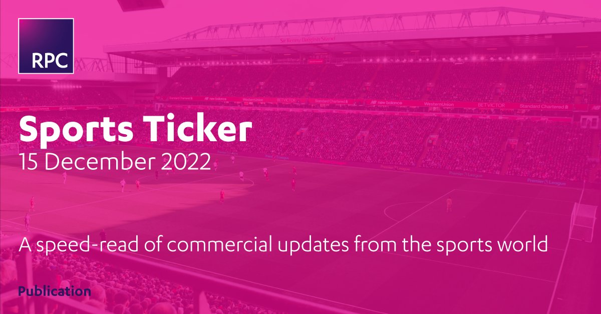 RPCLegal's tweet photo. In the latest #SportsTicker, we provide bitesize updates from the #sports industry including:
🥊 Fury vs Chisora
🏏ECB receives £400m private equity bid for The Hundred
👉 And more: https://t.co/Yk25XNWGUk.
#SportsLaw #WorldCup #NFTs #NFT #Qatar #AI https://t.co/b8N77x9DA4